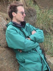 doug with a raincoat